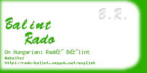 balint rado business card